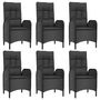 Voir la diapositive 4 : VIDAXL Ensemble a manger de jardin coussins 7pcs Noir Resine tressee