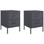 Voir la diapositive 2 : VIDAXL Tables de chevet 2 pcs anthracite 36x39x50,5 cm acier