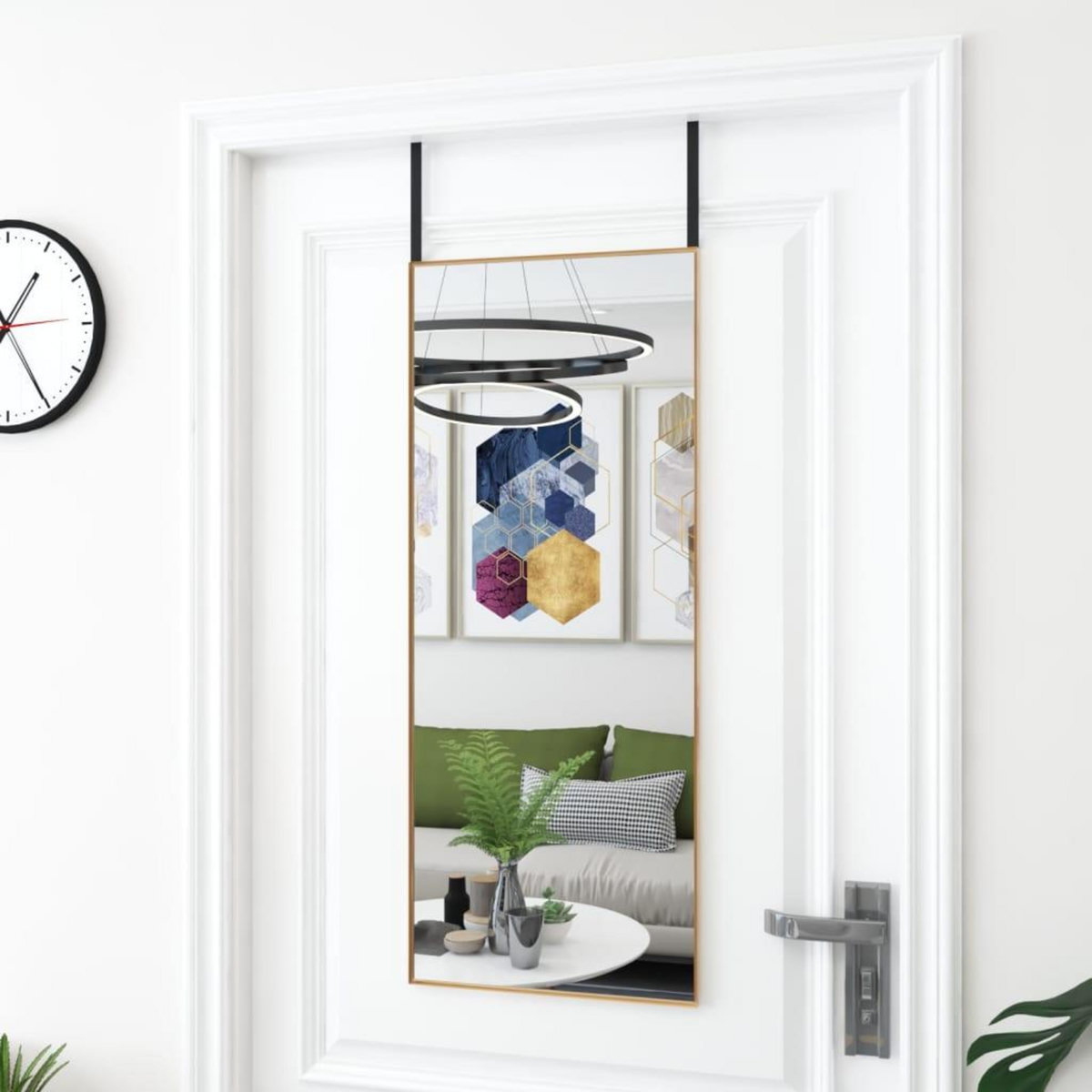 VIDAXL Miroir de porte Dore 40x100 cm Verre et aluminium