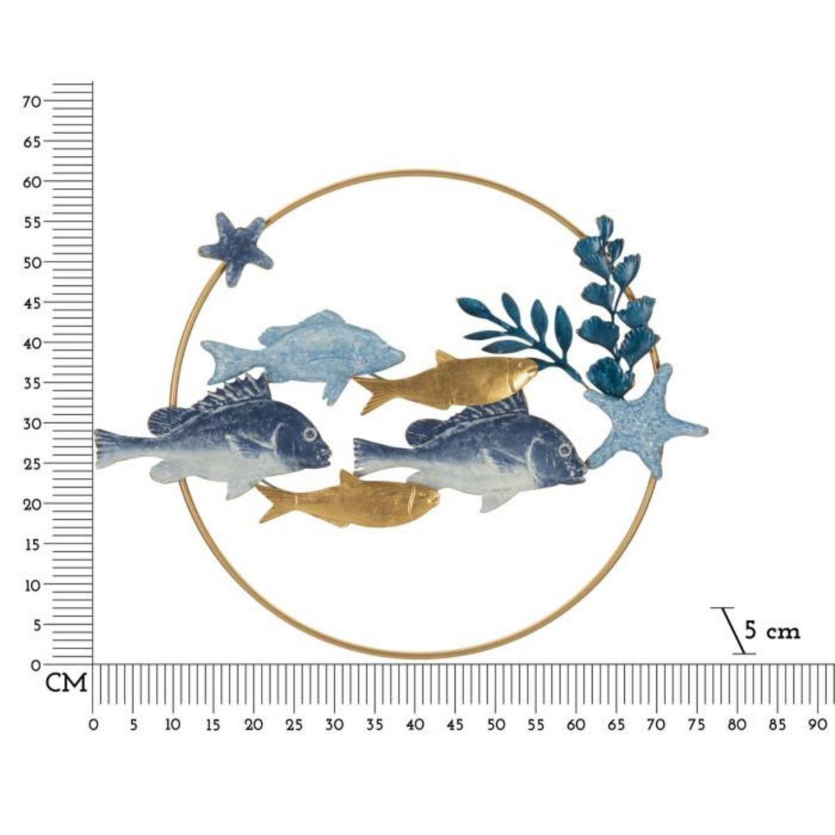 Paris Prix Décoration Murale Ronde en Métal  Marine  77cm Multicolore