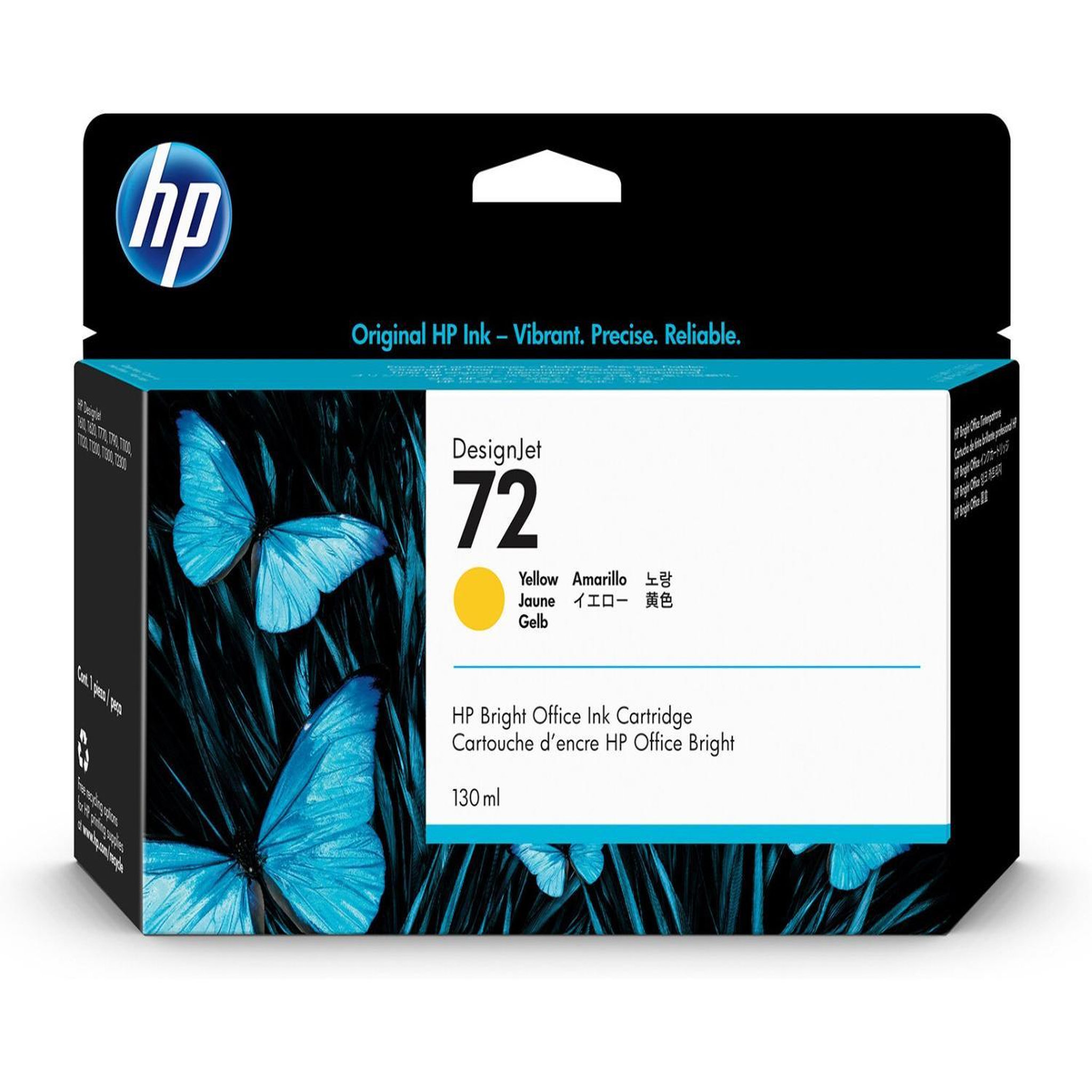 Voir la diapositive 3 : HP 72 cartouche d'encre designjet jaune, 130 ml