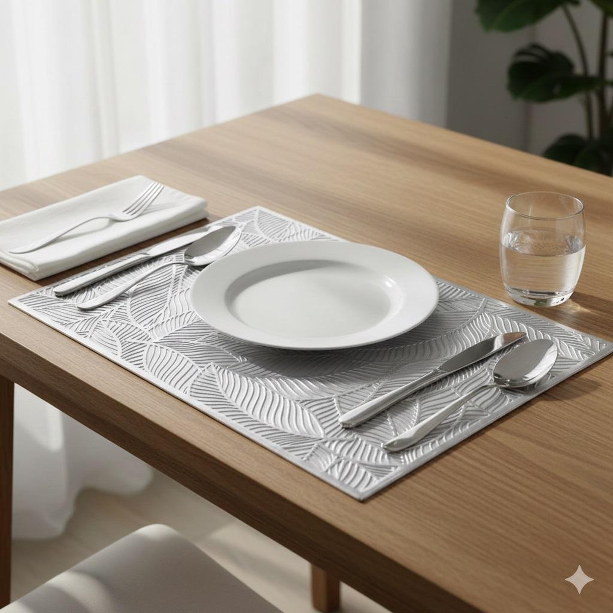 Voir la diapositive 2 : Eden Set de table orphee de fête argent