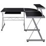 Voir la diapositive 2 : VIDAXL Bureau d'ordinateur d'angle Noir 132x112x99cm Bois d'ingenierie