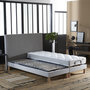 Voir la diapositive 2 : IDLITERIE Ensemble lit électrique relaxation multi lattes + Matelas Mousse 35HR Couleur - Gris Clair, - 2x80 x 200 cm
