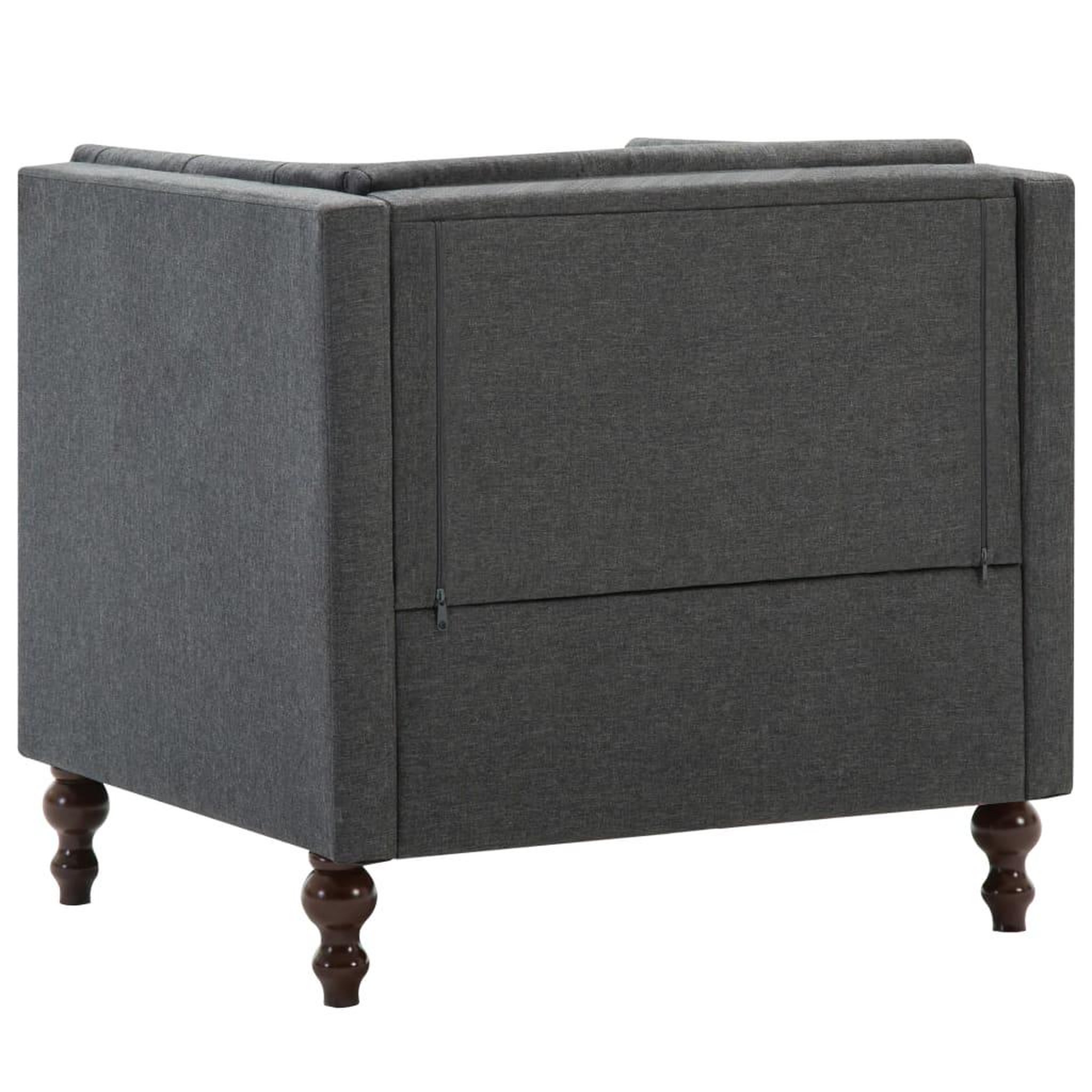 Voir la diapositive 5 : VIDAXL Fauteuil gris fonce tissu