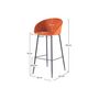 Voir la diapositive 4 : Rendez vous déco Lot de 2 chaises de bar 75 cm en velours orange - Marquise