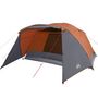 Voir la diapositive 4 : VIDAXL Tente familiale et porche 6 personnes gris orange impermeable
