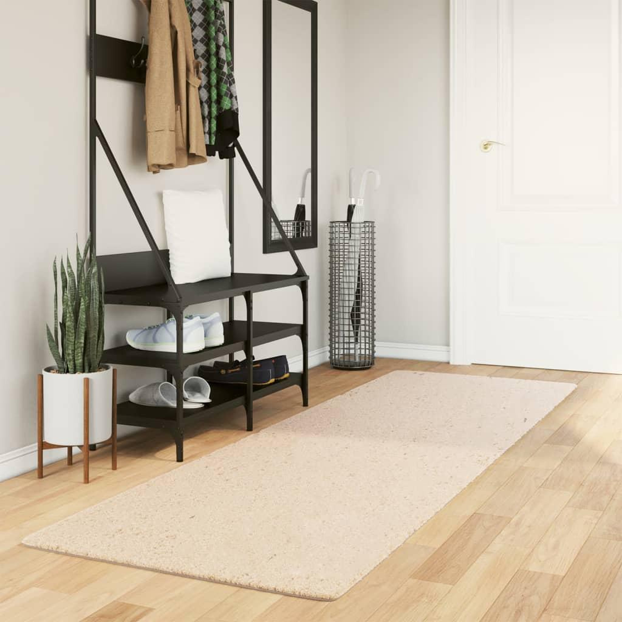 VIDAXL Tapis HUARTE a poils courts doux et lavable beige 80x250 cm