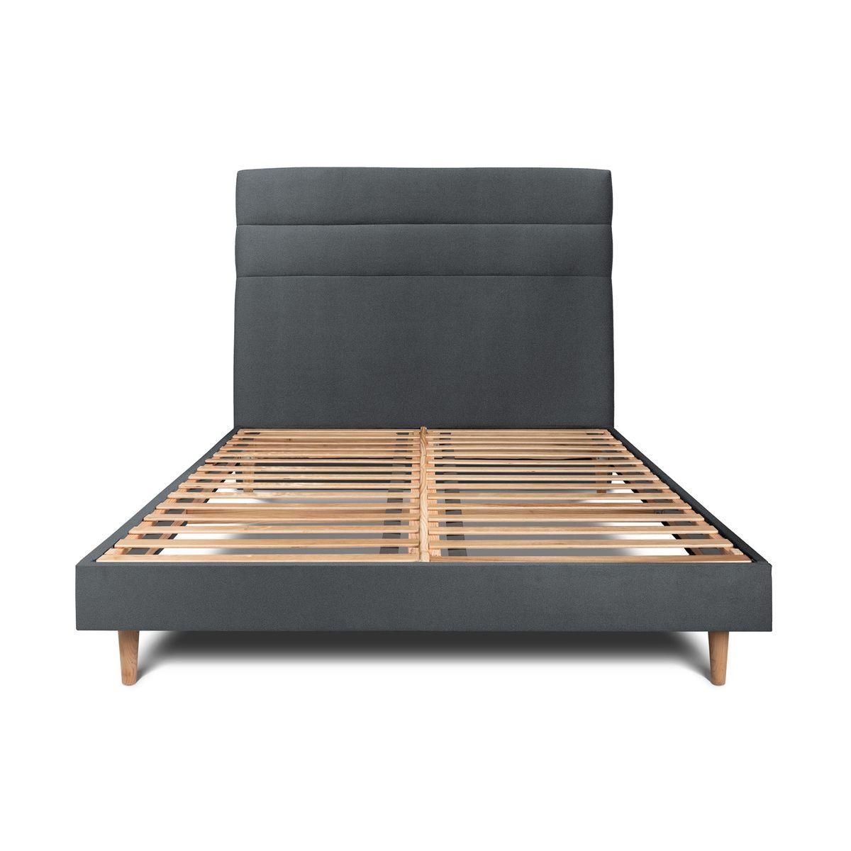 Sommeil de Plomb Lit avec tête de lit lignes velours et sommier kit - Hauteur totale : 29cm