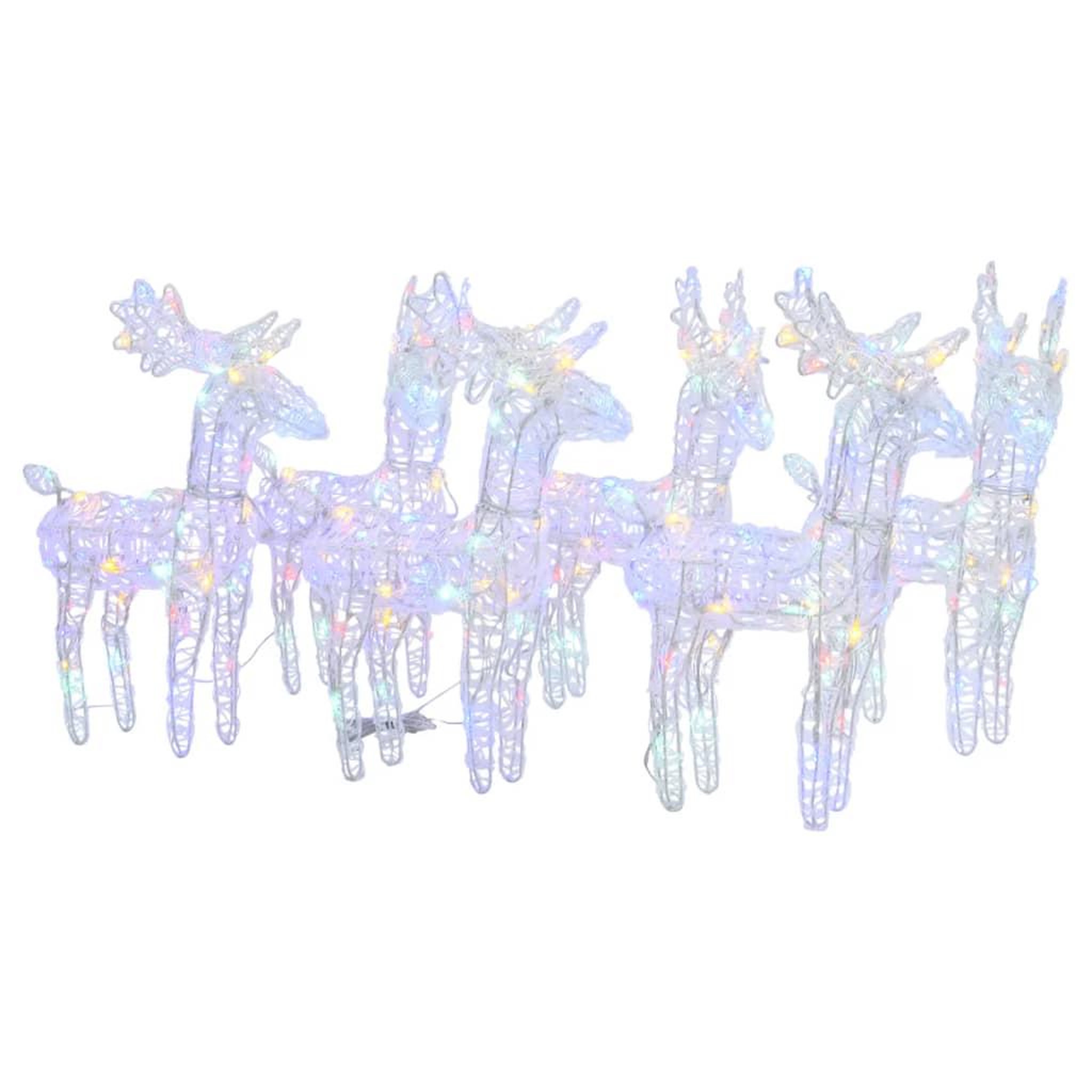 Voir la diapositive 2 : VIDAXL Rennes de noël 6 pcs 240 led multicolore acrylique