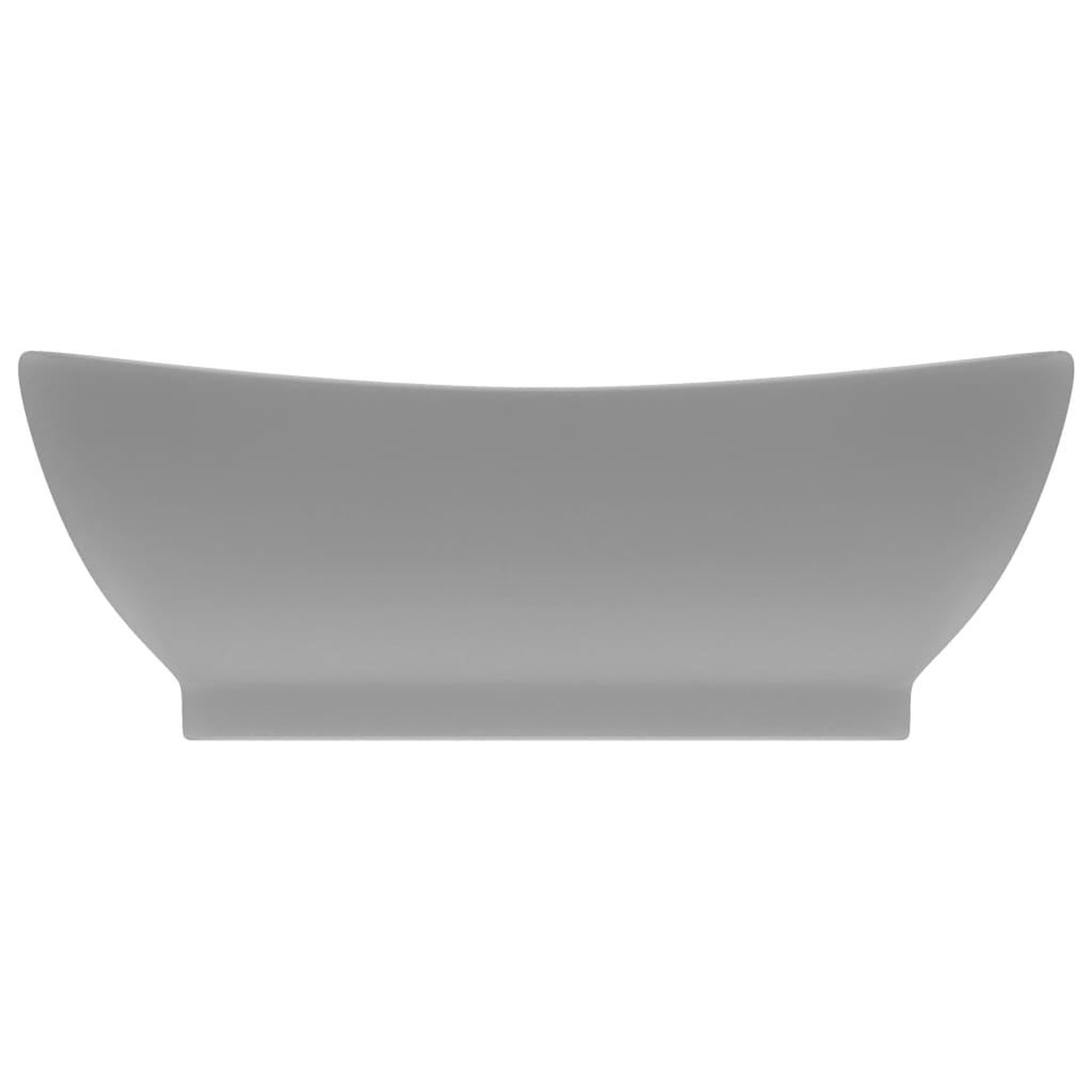 Voir la diapositive 3 : VIDAXL Lavabo ovale a trop-plein Gris clair mat 58,5x39 cm Ceramique