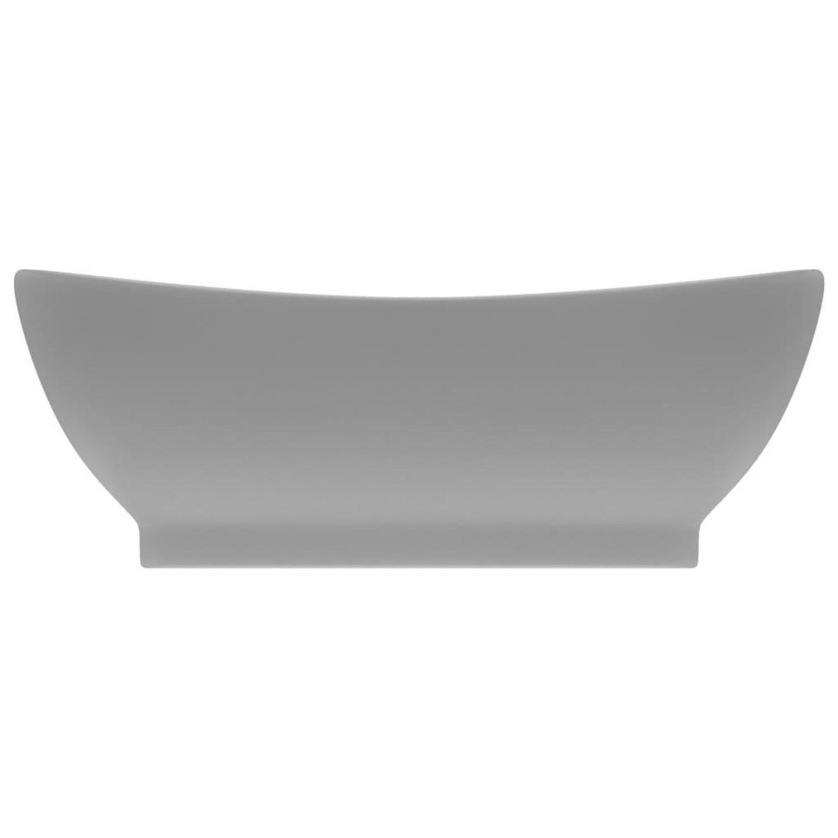 VIDAXL Lavabo ovale a trop-plein Gris clair mat 58,5x39 cm Ceramique