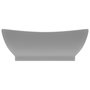 Voir la diapositive 3 : VIDAXL Lavabo ovale a trop-plein Gris clair mat 58,5x39 cm Ceramique