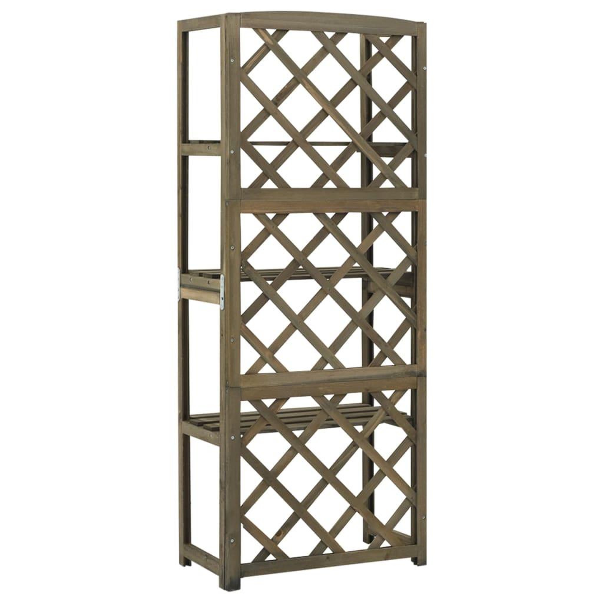 Voir la diapositive 3 : VIDAXL Treillis avec etageres Gris 55x30x140 cm Bois de sapin massif