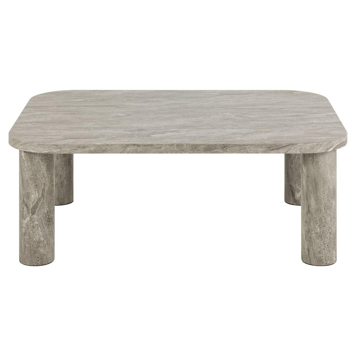 TOILINUX Table basse rectangulaire effet marbre GÖRAN - Gris