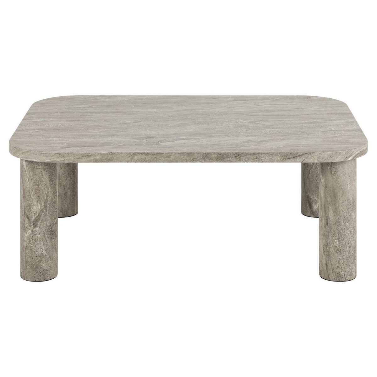 TOILINUX Table basse rectangulaire effet marbre GÖRAN - Gris