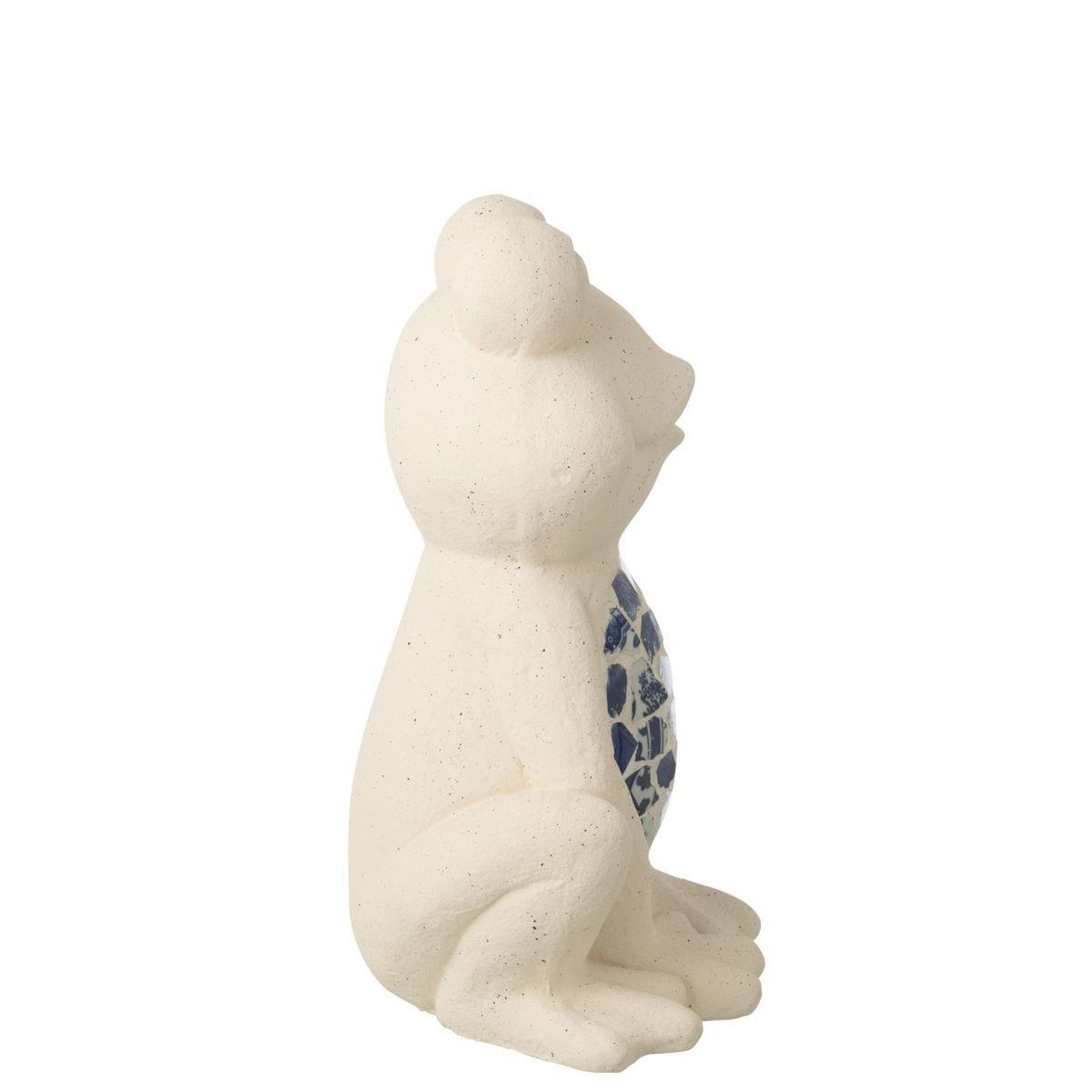 Voir la diapositive 2 : J-LINE Statuette grenouille d'extérieur  mosaïque  39cm beige