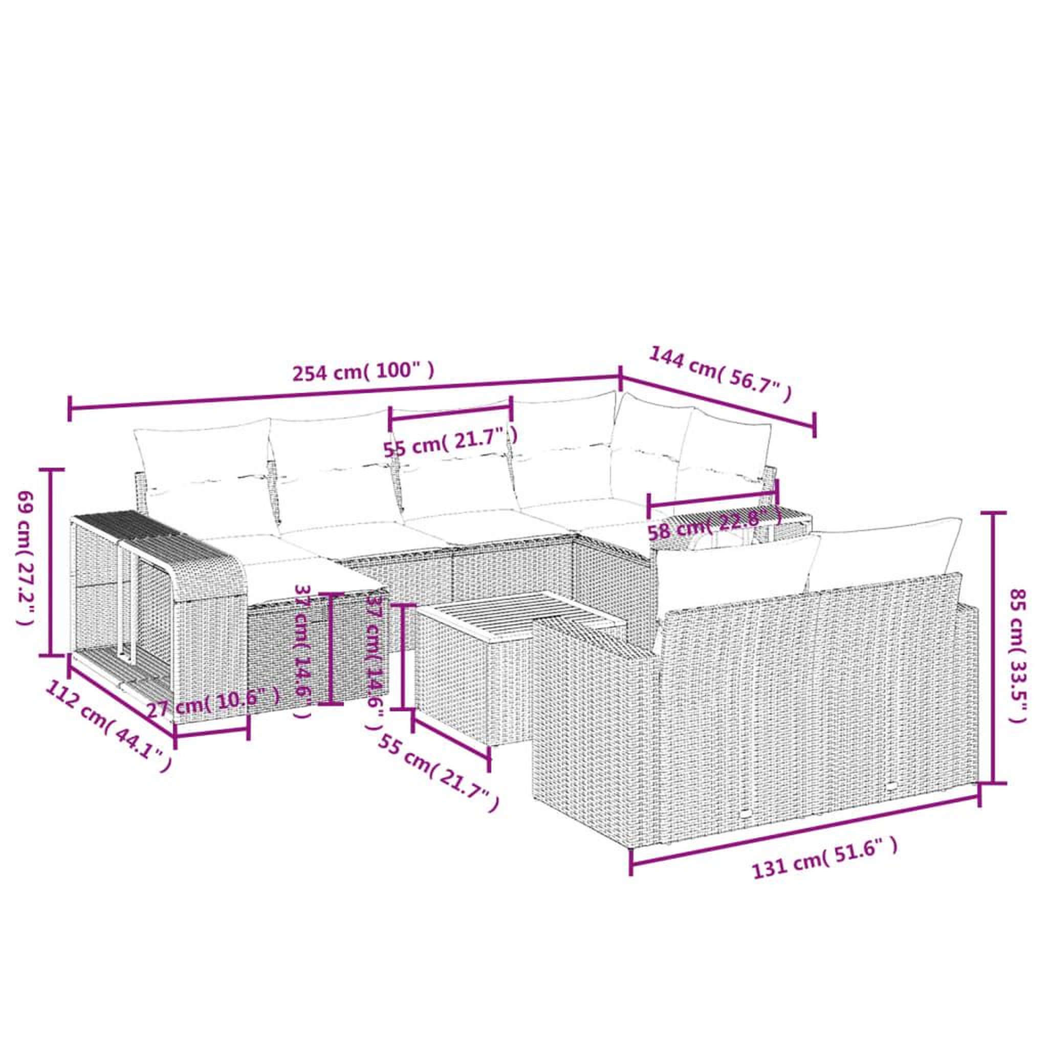Voir la diapositive 4 : VIDAXL Salon de jardin 11 pcs avec coussins noir resine tressee