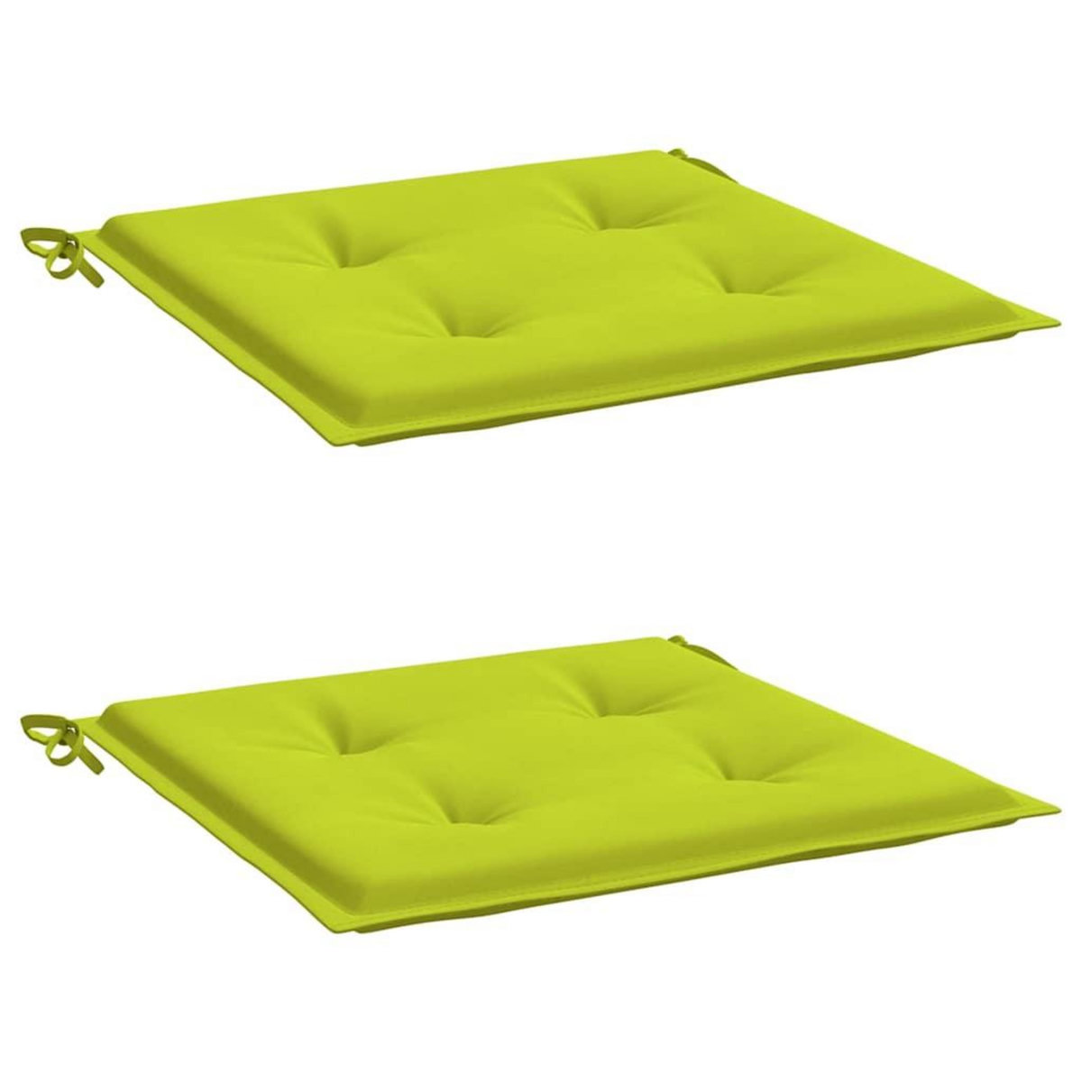 VIDAXL Coussins de chaise de jardin lot de 2 vert vif 40x40x3 cm