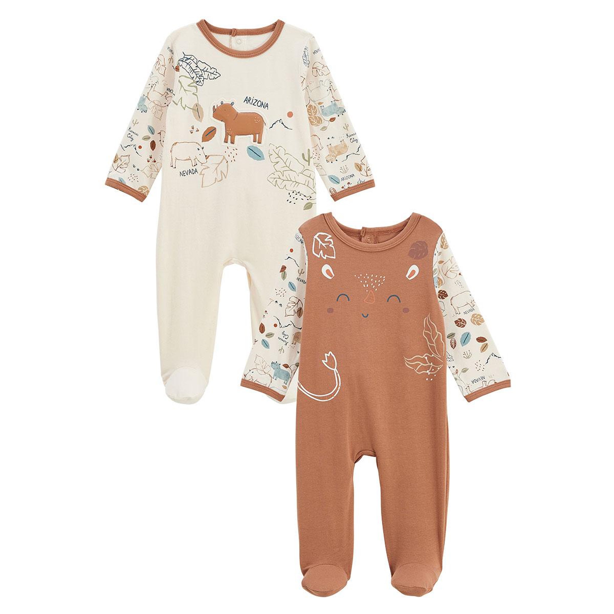 Voir la diapositive 1 : PETIT BEGUIN Lot de 2 pyjamas bébé kansas city
