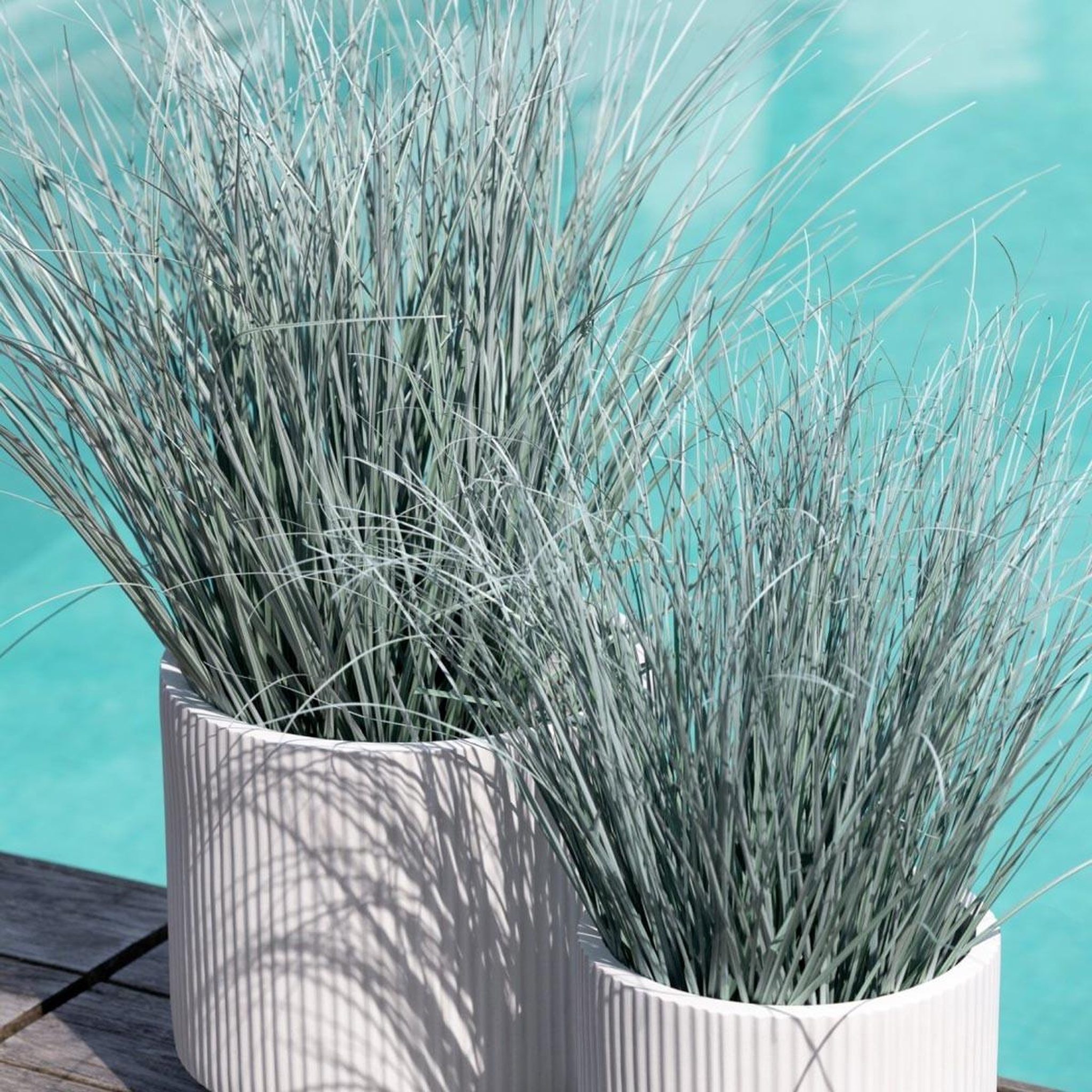 Voir la diapositive 2 : J-LINE Plante artificielle en pot  herbes  76cm vert