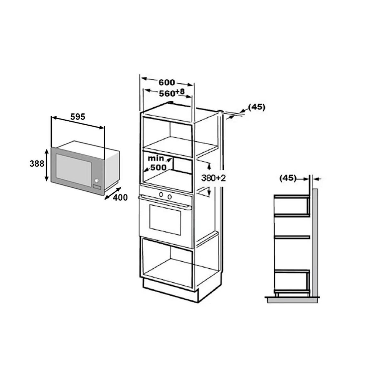 Beko Micro-ondes gril encastrable 25l 900w - BMGB25333DX