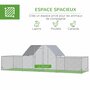 PAWHUT Enclos poulailler chenil 12,54 m² - parc grillagé dim 6,6L x 1,9l x 1,95H m - espace couvert - acier galvanisé