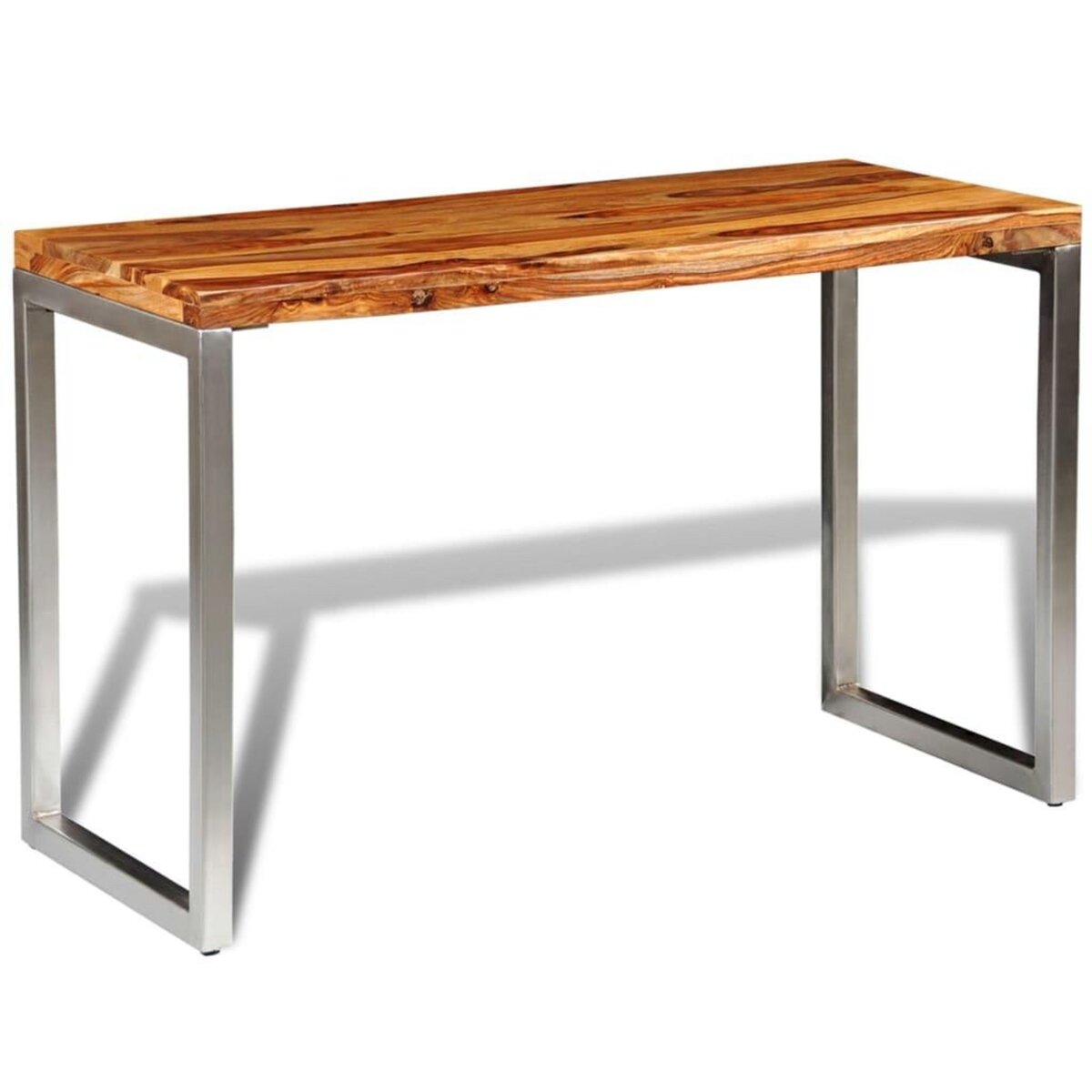VIDAXL Table a manger avec pieds en acier bois massif