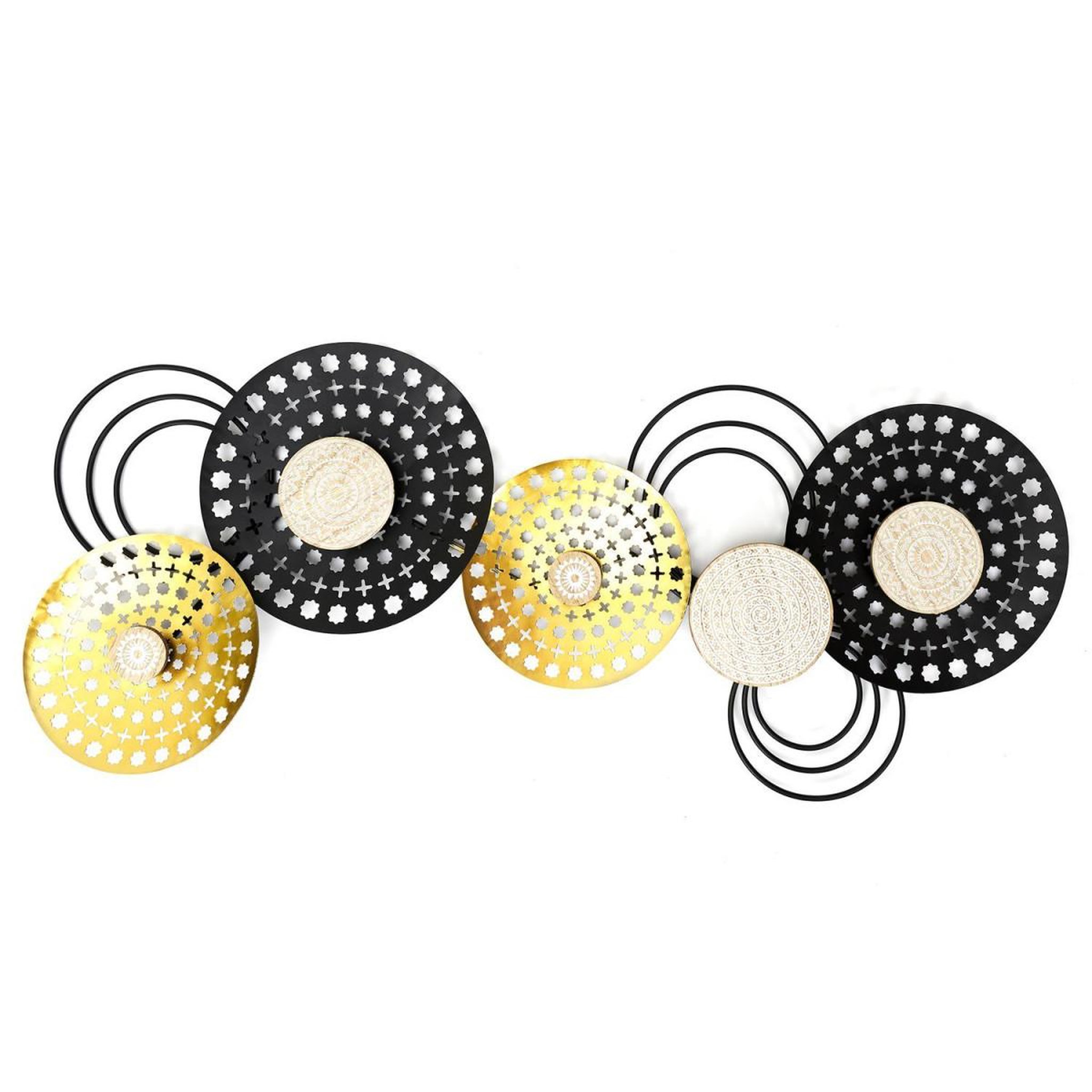 The Home Deco Factory Décoration murale en métal  mirage  63cm noir & doré
