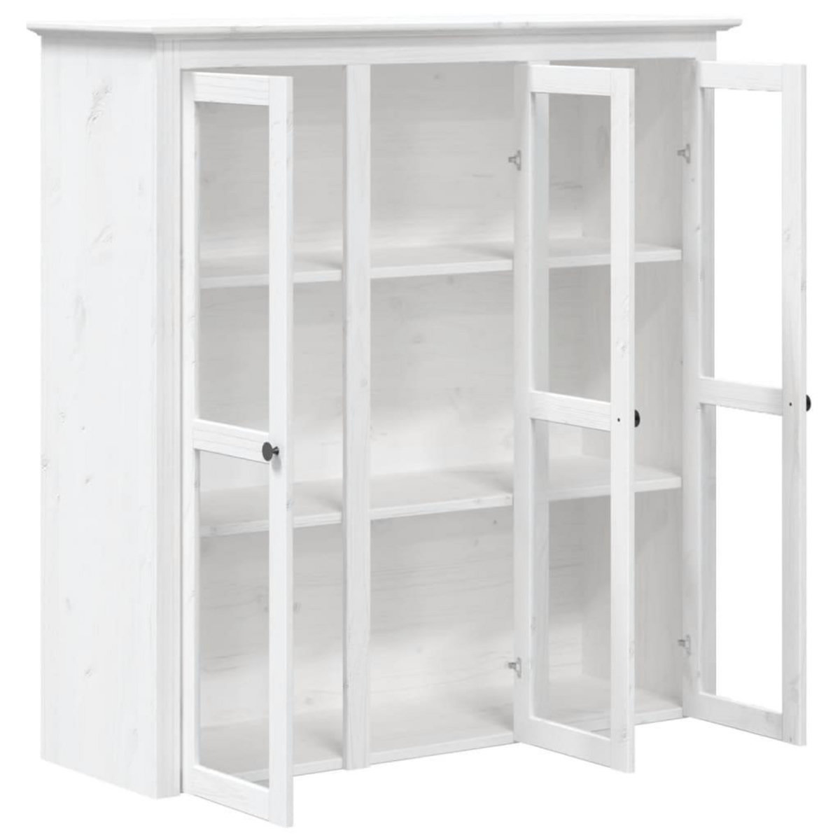 VIDAXL Armoire avec portes vitrees BODO blanc bois de pin massif