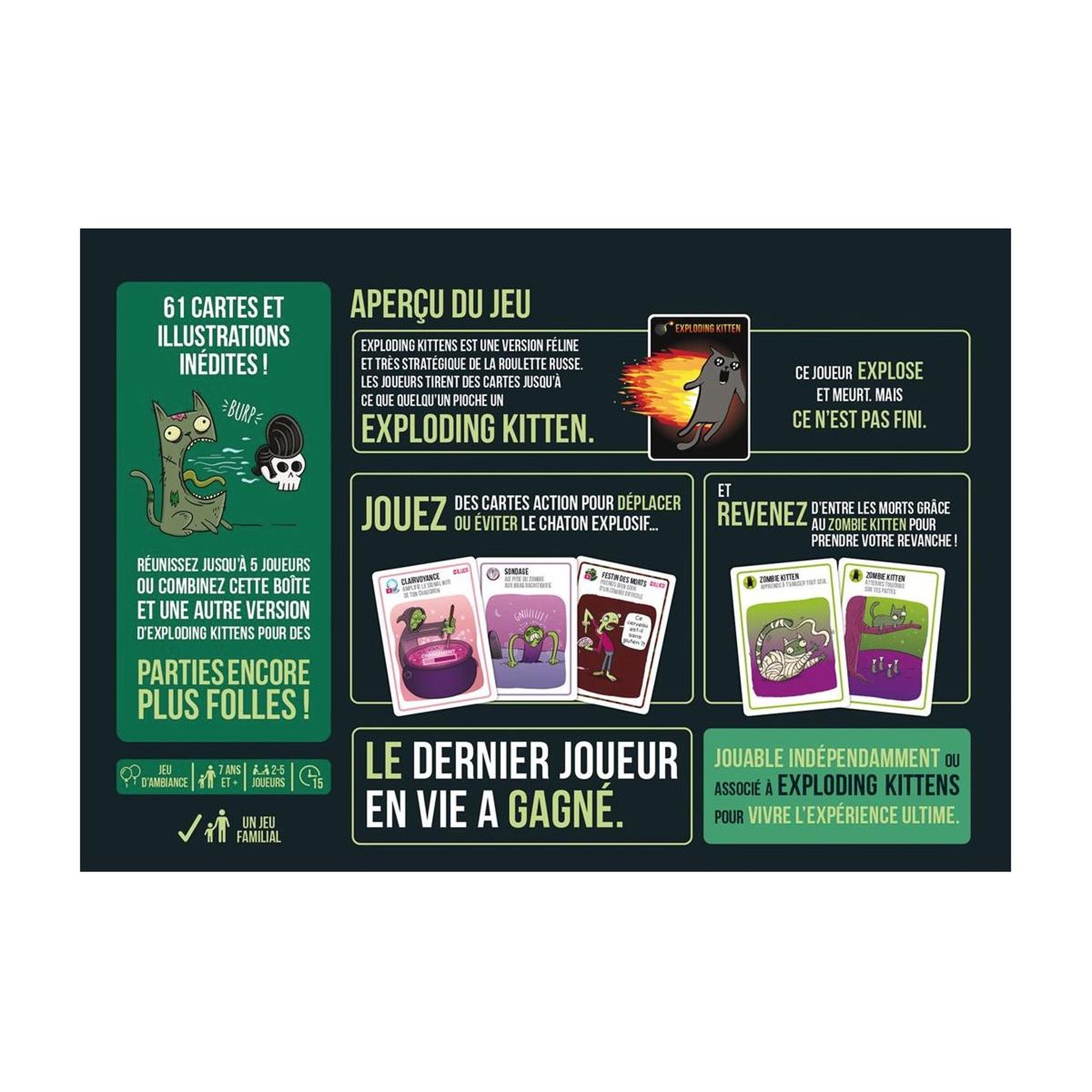 Voir la diapositive 3 : Asmodee Zombie Kittens E- Exploding kittens