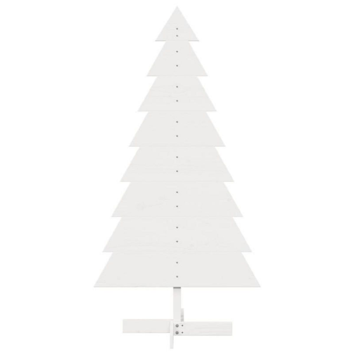 VIDAXL Arbre de Noël en bois pour décoration blanc 150 cm pin massif