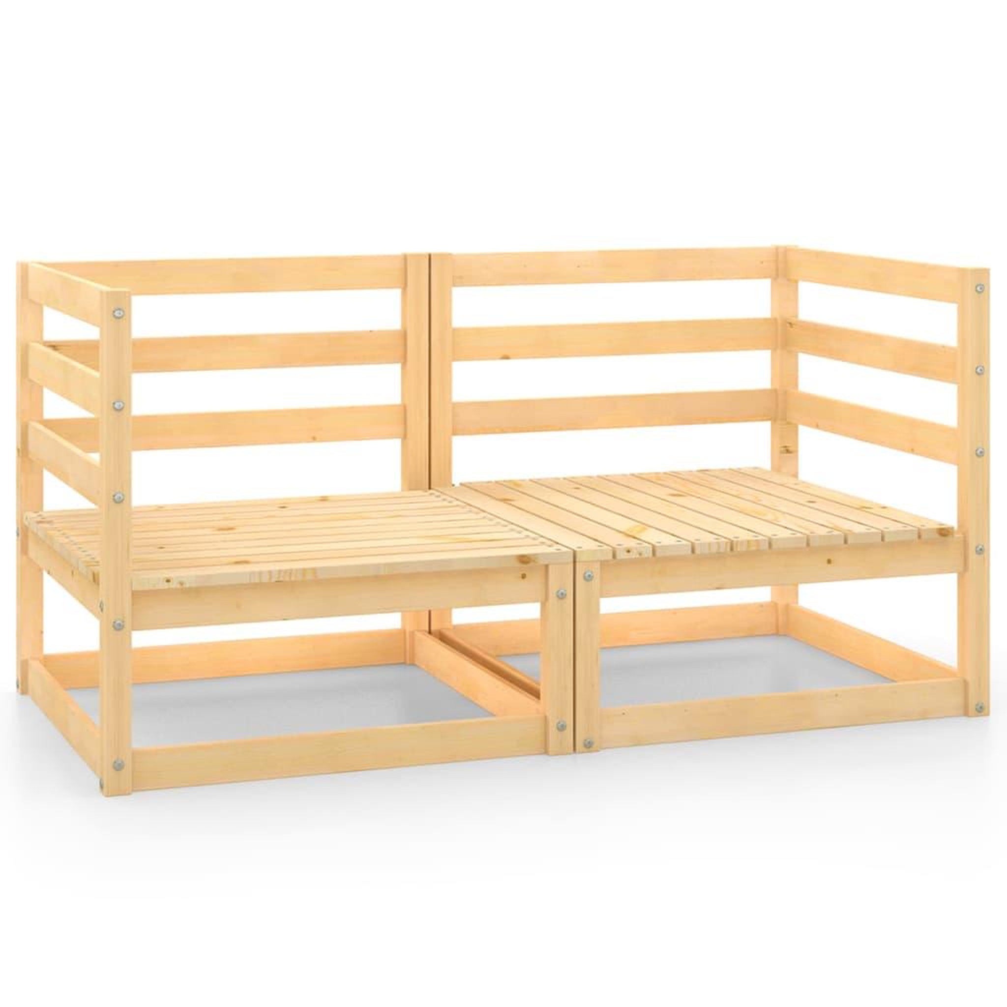 Voir la diapositive 1 : VIDAXL Canapes d'angle de jardin 2 pcs bois de pin massif