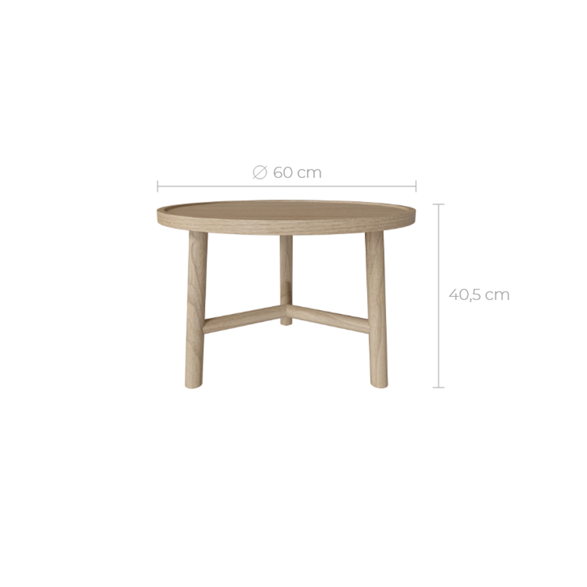Rendez vous déco Table basse ronde en bois de mindi D60 cm-Paloma