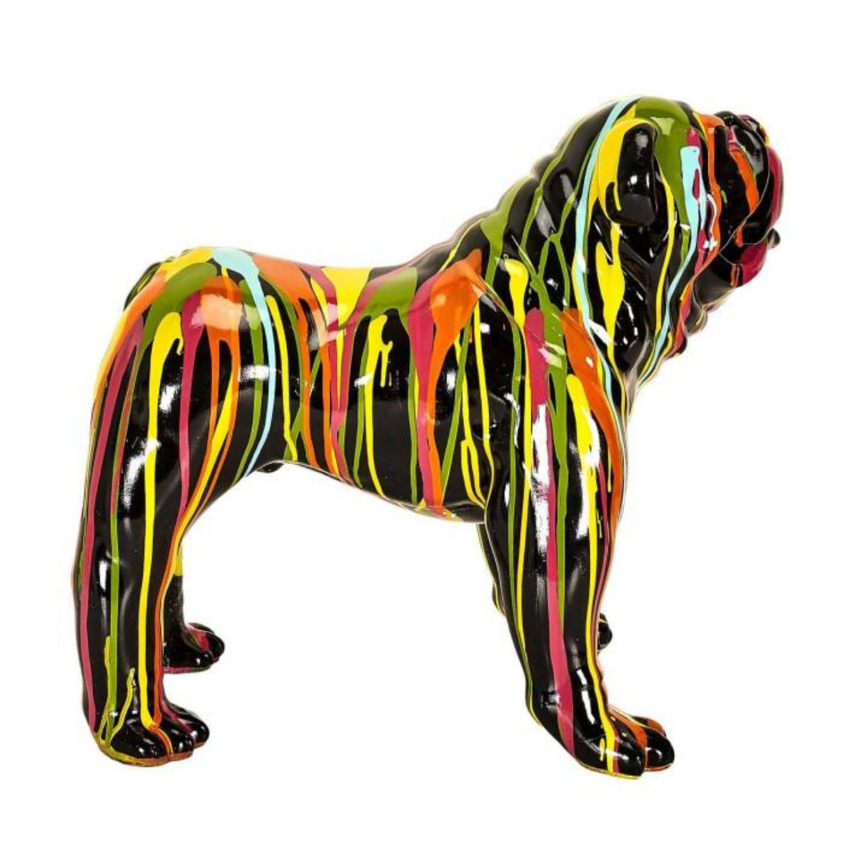 Paris Prix Statuette Déco Coulure  Molosse  50cm Multicolore
