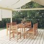 Voir la diapositive 1 : VIDAXL Ensemble a manger de jardin 5pcs Bois de teck massif