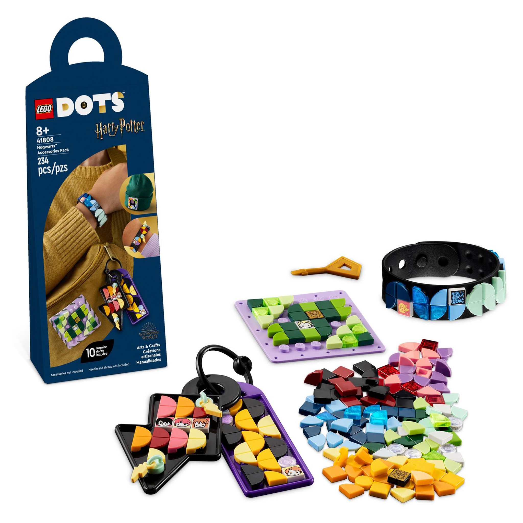 Voir la diapositive 2 : LEGO DOTS 41808 - Ensemble d&rsquo;accessoires Poudlard, Jouet Création de Bijoux sur Harry Potter avec Bracelet, 2 Étiquettes et Plaque