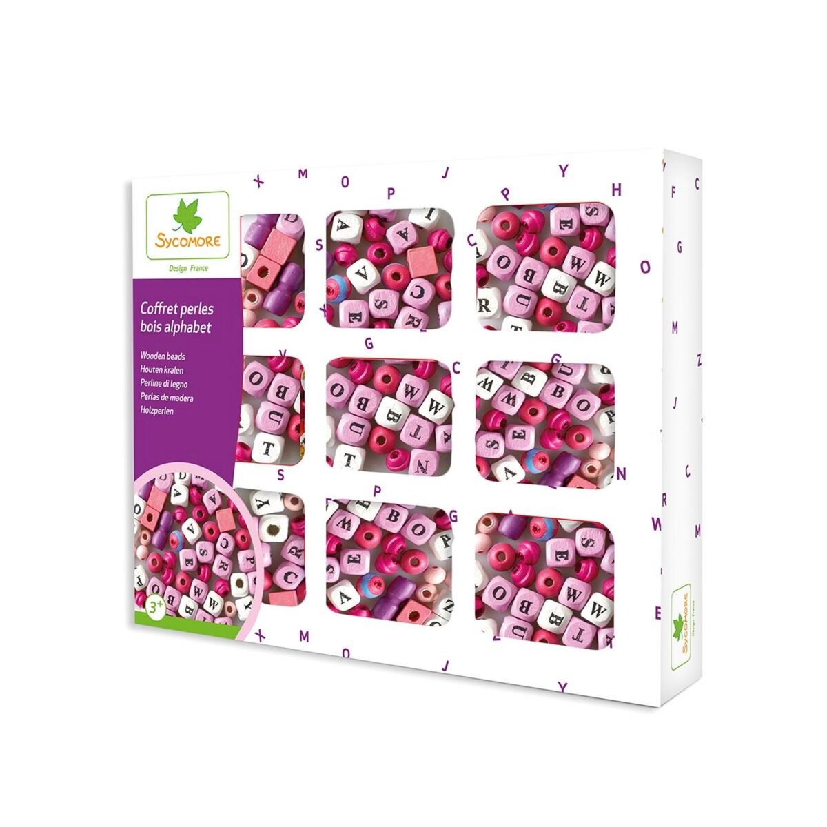 Au Sycomore Coffret perles en bois alphabet