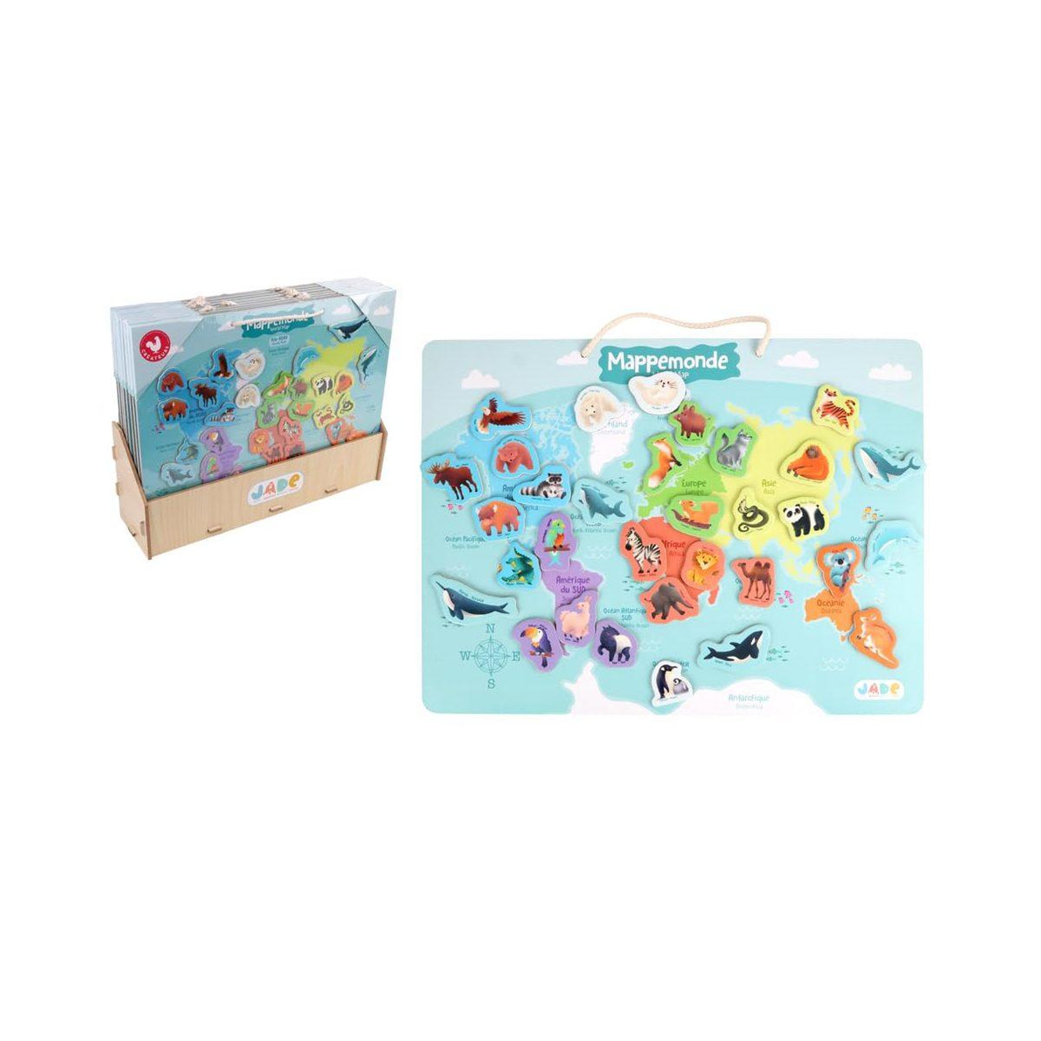J.A.D.E Planisphere magnetiques avec animaux