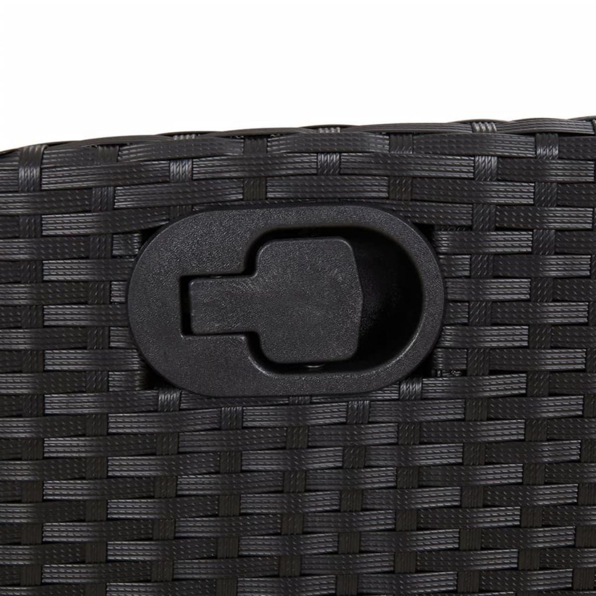 VIDAXL Ensemble a manger de jardin 9pcs coussins noir resine tressee