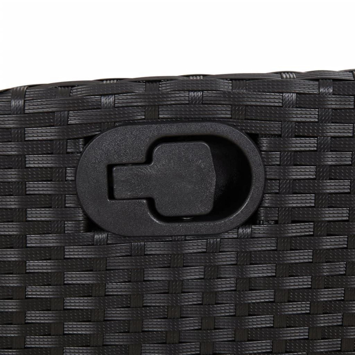 VIDAXL Ensemble a manger de jardin 9pcs coussins noir resine tressee