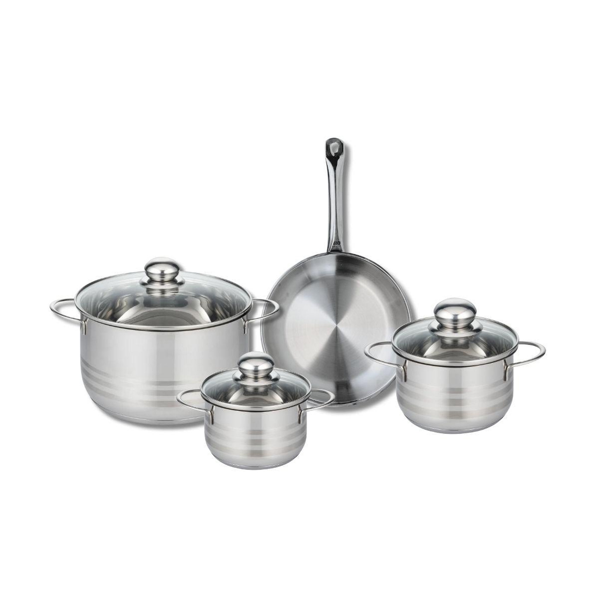 ELO Ensemble de 1 poêle de cuisson 24 cm et 3 faitouts 14, 16 et 24 cm elo profi brillant