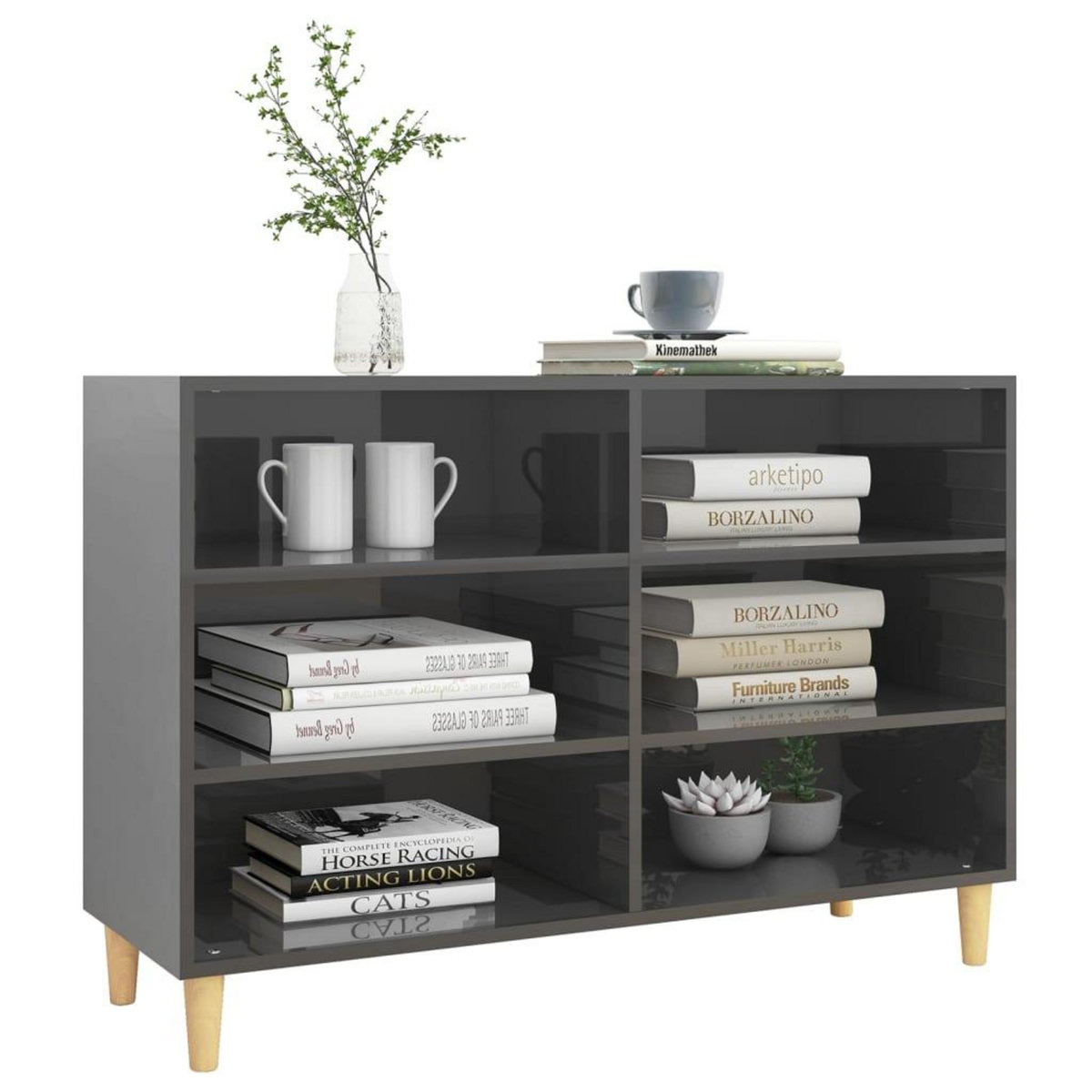 VIDAXL Buffet Gris brillant 103,5x35x70 cm bois d'ingenierie