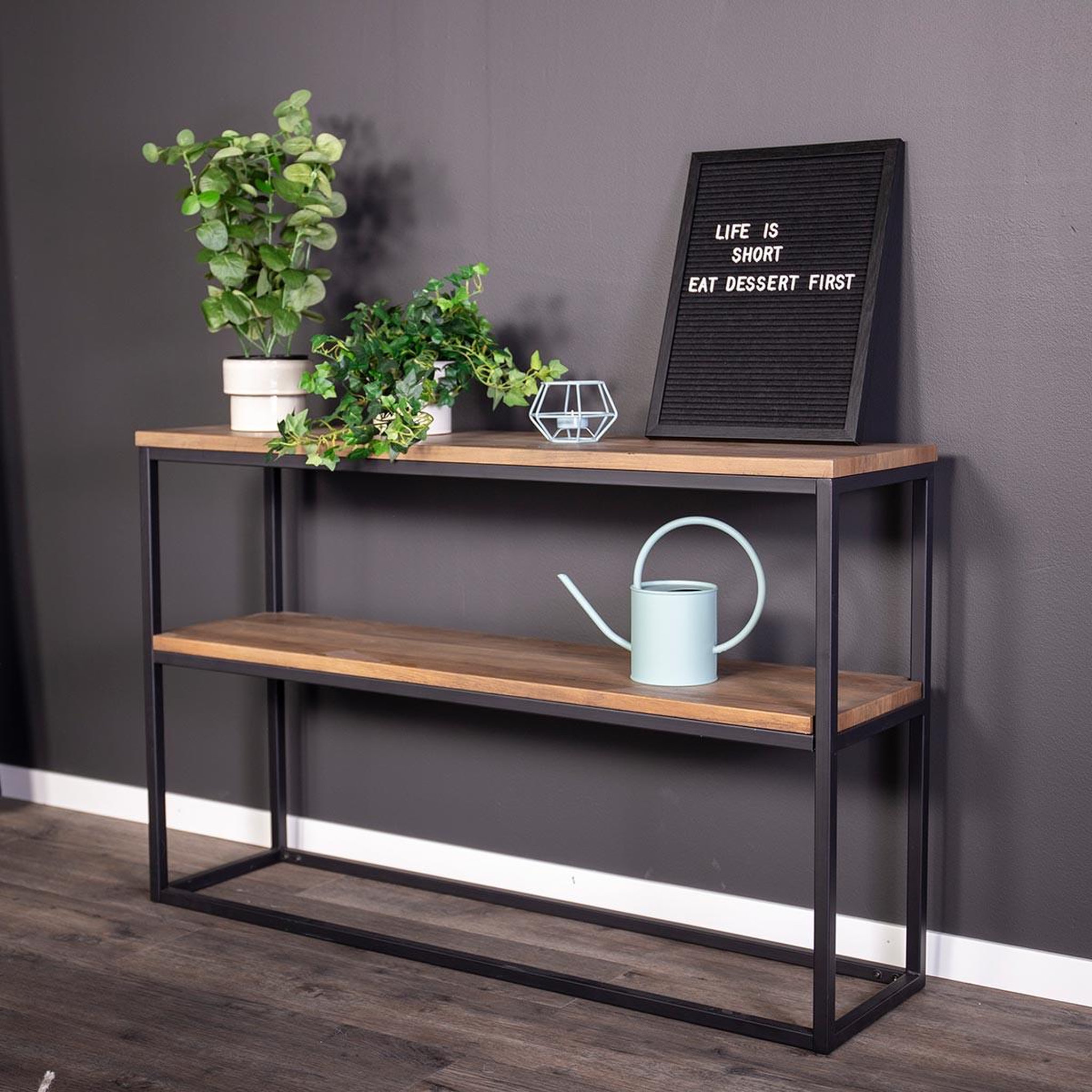 Voir la diapositive 3 : Paris Prix Console design double  rise  110cm naturel & noir