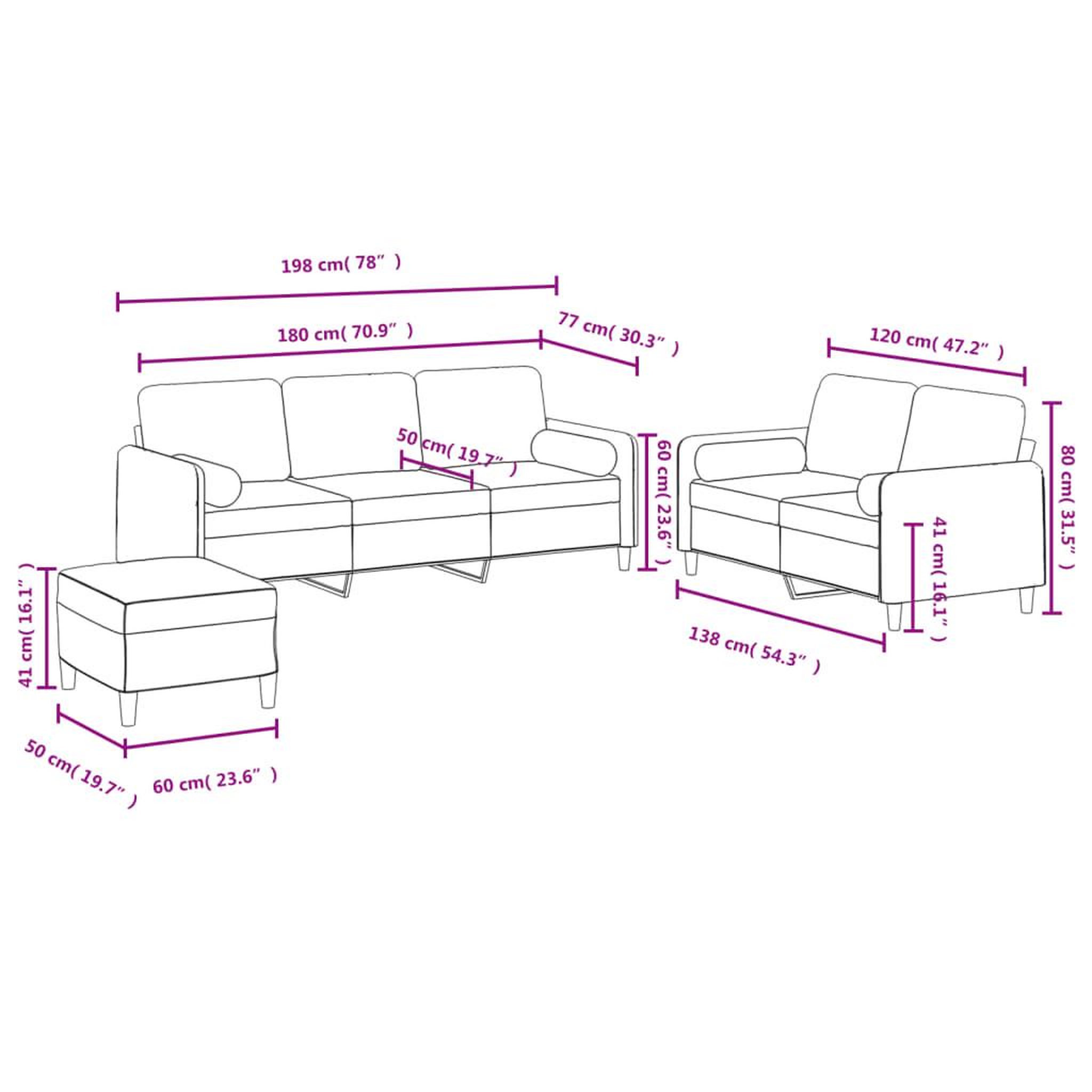 Voir la diapositive 6 : VIDAXL Ensemble de canapes 3 pcs avec coussins gris fonce velours
