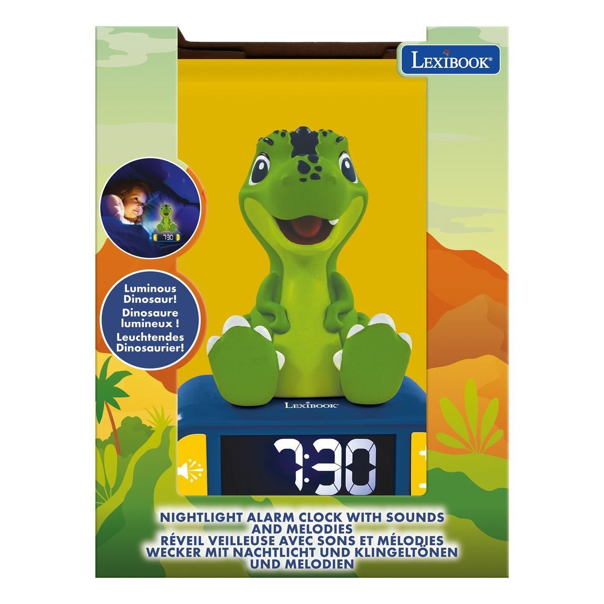 Lexibook Réveil avec veilleuse Dinosaure en 3D