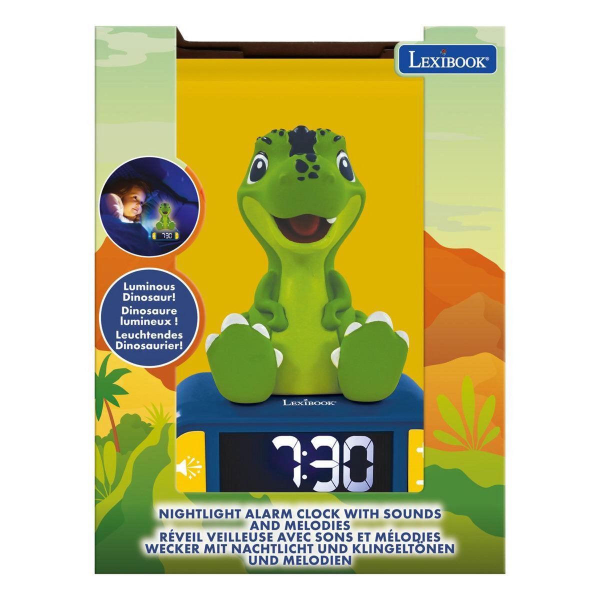 Lexibook Réveil avec veilleuse Dinosaure en 3D