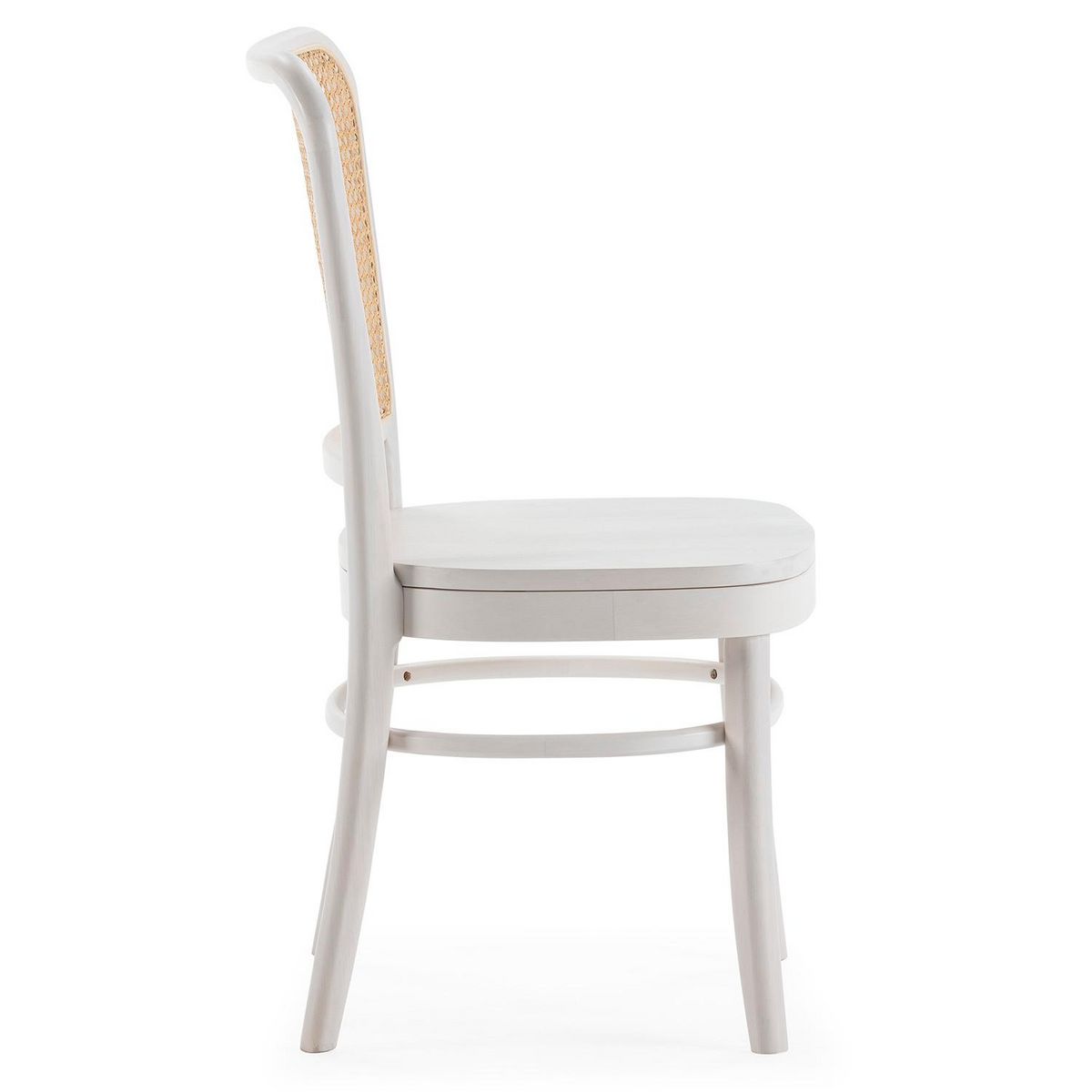 VS VENTA-STOCK Pack de 2 chaises Vesta Couleur Blanc, Bois Massif et Rotin naturel