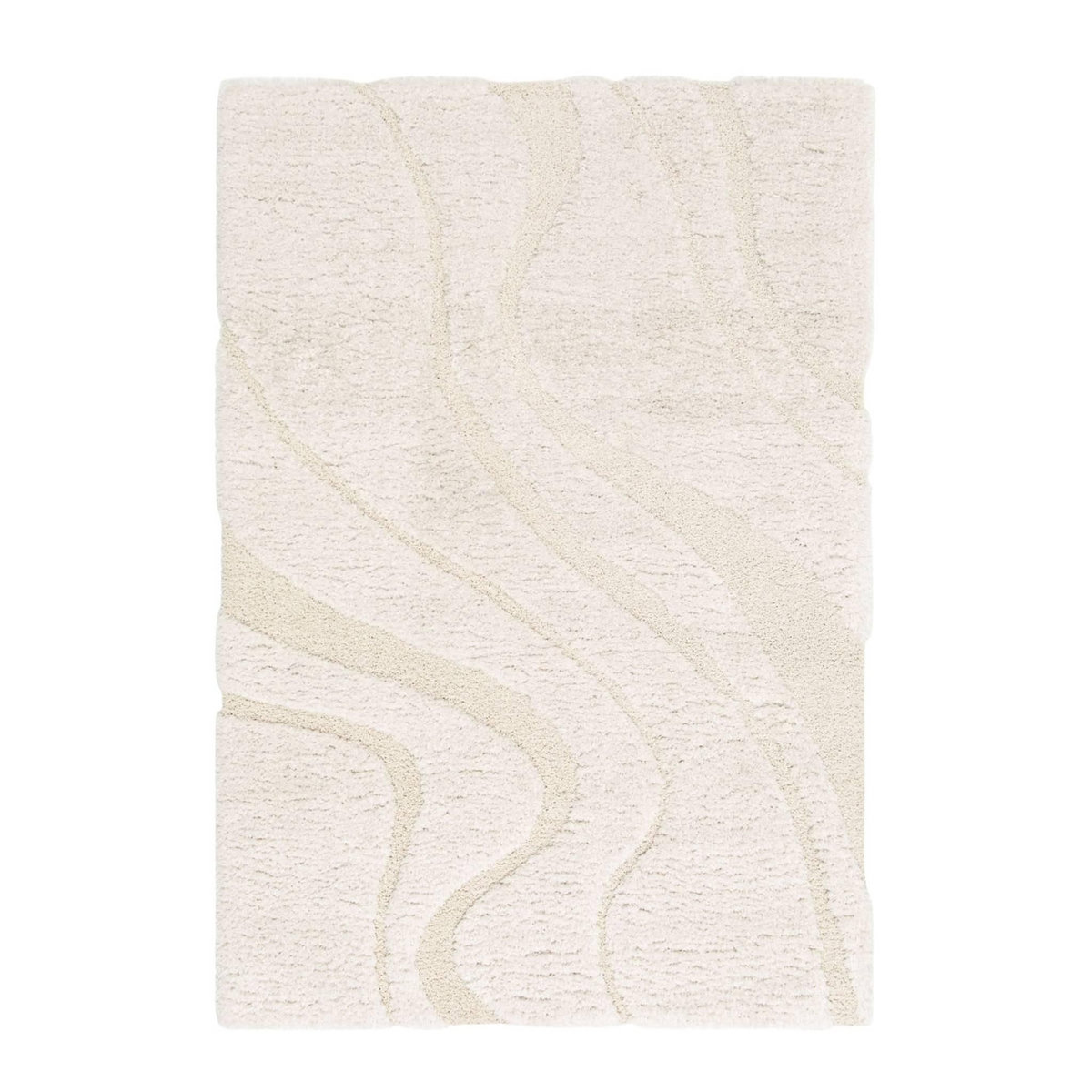 SWEEEK Tapis intérieur shaggy motif avec relief crème Amy 160x230cm