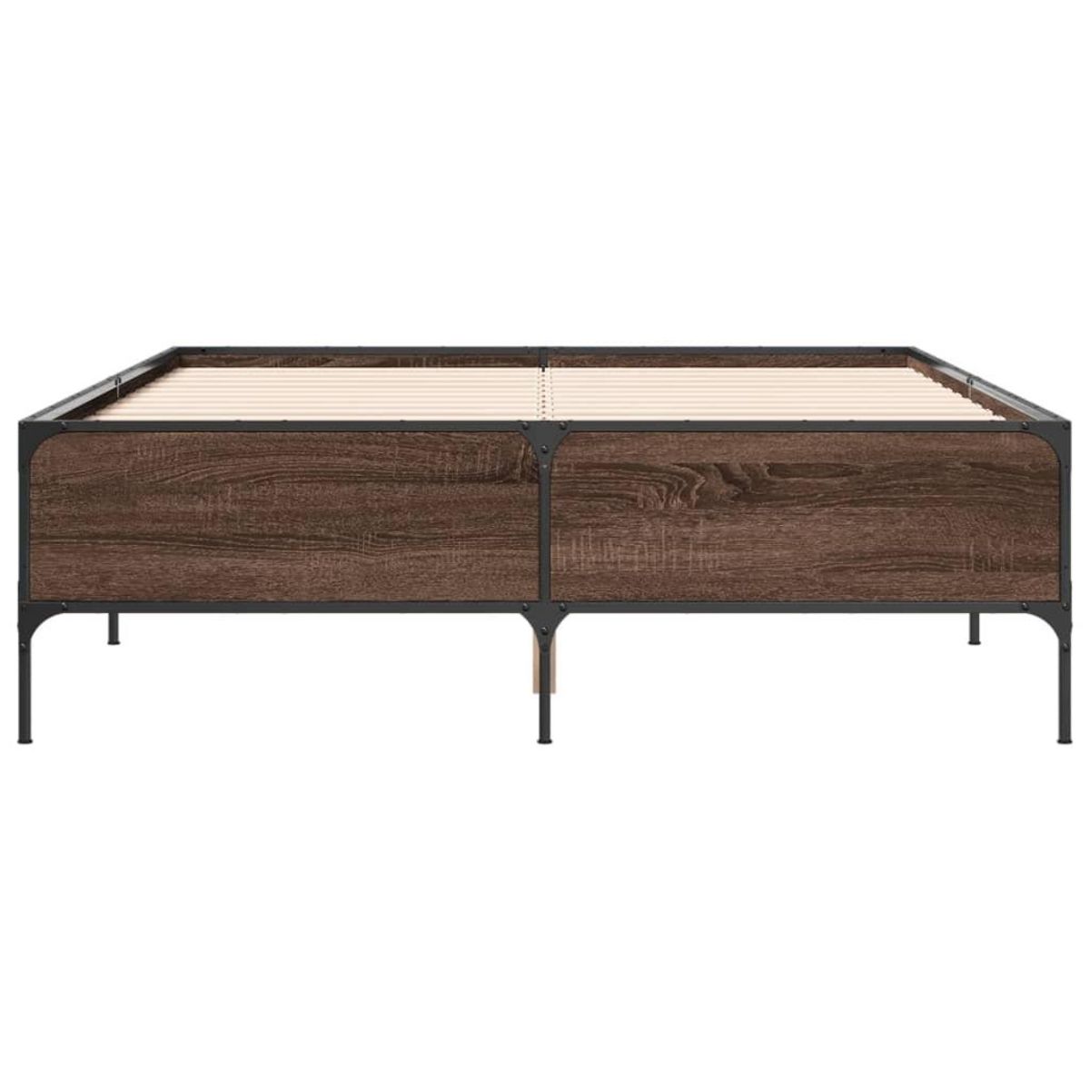 VIDAXL Cadre de lit sans matelas chene marron 160x200 cm
